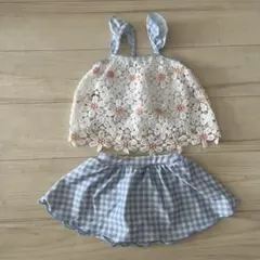 ベビー水着セット 80cm 白・水色