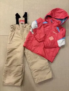 子ども用　スキーウェア ピンクジャケット ベージュパンツ　110cm