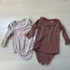フリル付きロンパース 2点セット サイズ80