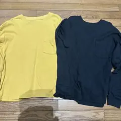 長袖Tシャツ 2枚セット イエロー ネイビー