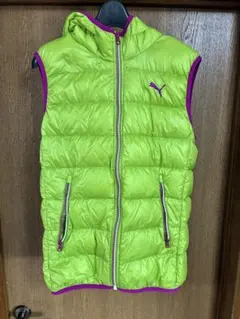 PUMA フード付きライムグリーンベスト M