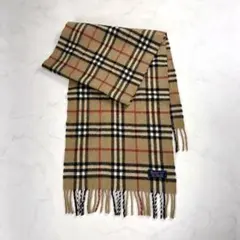 【高級 美品✨】バーバリーズ カシミア100%ノバチェック マフラー ベージュ