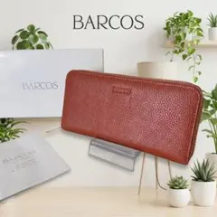 BARCOS バルコス ラウンドファスナー長財布 レザー オレンジ 新品 箱付