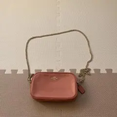 COACH ピンク レザー ショルダーバッグ