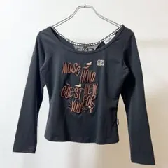 MOSCHINO JEANS ロゴ刺繍長袖Tシャツ ラインストーンのサムネイル
