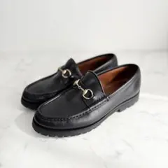 GUCCI グッチ 7 ホースビットローファー レザー ラグソール ブラック