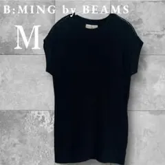 B:MING by BEAMS ブラック ノースリーブ 編みニット M