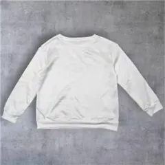ホワイトトレーナー　ロンT　シンプル　万能　スウェット