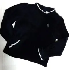 110　シャーリーテンプル　ベルベット調のブラックトップス