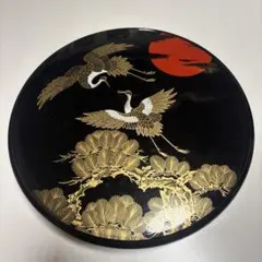輪島塗　岡本作　蒔絵牡丹絵飾皿　皿立て　共箱付　特大尺三　直径約39.5cm 輪島塗 岡本作 蒔絵 牡丹絵 飾皿 特大尺三 約39.5cm 皿立て 共箱付