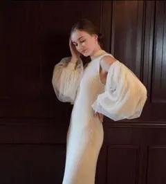 Ackaボリュームスリーブニットワンピースのサムネイル