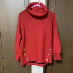 m.f.editorial 脇ボタン付オフトータル長袖ブルオーバー レッドのサムネイル