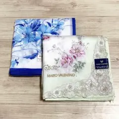 新品未使用 美品 マリオバレンチノ モリハナエ レディース ハンカチ 2枚セット