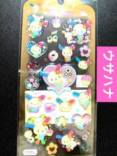 箔押し　樹脂　サンリオ　ウサハナ　ドロップジュエリーシール