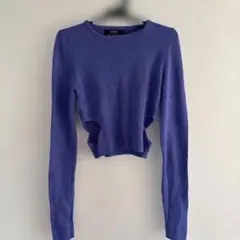 Bershka 紫色 カットアウトデザイン 長袖ニット S