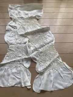 帯揚げ　刺繍入りホワイト