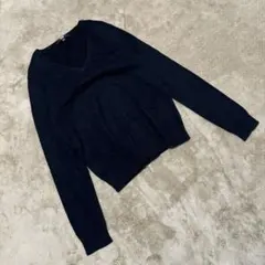 ユニクロ　コットンカシミヤＶネックセーター　Ｍ　黒　UNIQLO カシミア　長袖