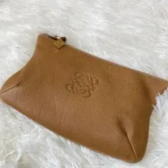 ❤︎極美品❤︎ロエベ ポーチ 小物入れ コスメ アナグラム レザー ブラウン