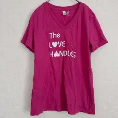 BELLA+CANVAS 綿100% マゼンタ Vネック Tシャツ【M】古着