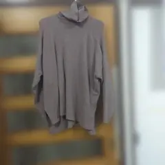 ブラウン タートルネック ニット