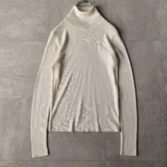 美品 セオリー Theory タートルネック リブニット S アイボリー