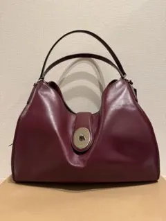 COACH バーガンディ レザー バッグ