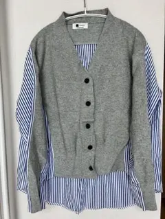 CHUUグレー ニットカーディガン