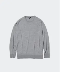 メリノクルーネックセーター　グレー