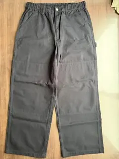 【美品】GU ジーユー ダブルニーワークパンツ XL ダークグレー 綿100%
