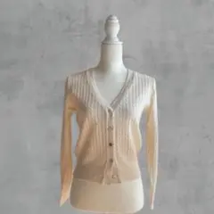 31【海外購入品】ケーブルニット　Vネックカーディガン　長袖