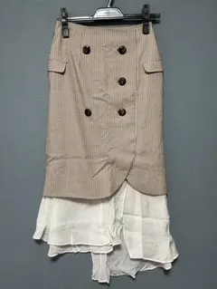 ROYALPARTY ストライプ デザインスカート ベージュ