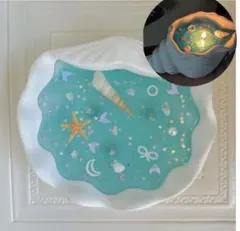 値下げ！綺麗⭐︎貝殻型キャンドル　海　水色