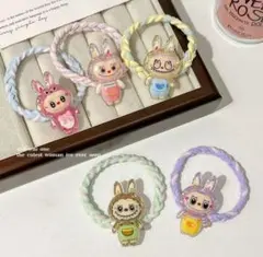 ラブブキャラクター ヘアゴム 5点セット