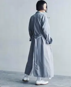 cardo fabrica オーガニックウエザースタンドカラーコートワンピースのサムネイル