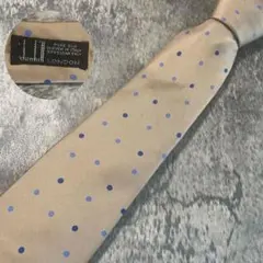 AN028 dunhill ドット ベージュ シルク ネクタイのサムネイル
