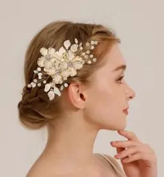 ヘアアクセサリー　結婚式　パール　ヘッドドレス　ヘアアクセサリ　ウェディング　花