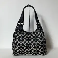 2510-495｜美品｜コーチ シグネチャー ハンドバッグ ブラック