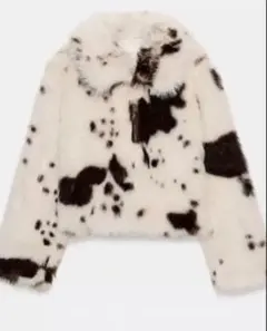 M*様 ZARA アニマルプリントフェイクファーショートコート