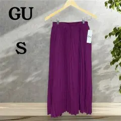 未使用タグ付き GU ミディスカート プリーツ パープル S