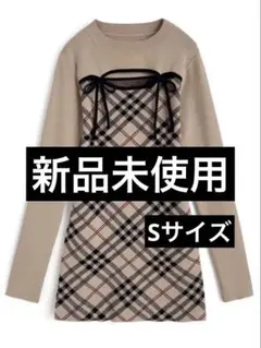 GRL チェック柄フロントオープン ミニワンピース