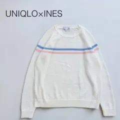 【美品】ユニクロ イネス コラボ ニット XXL ラグラン 白 リネン混 春夏