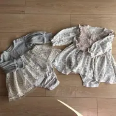 花柄　ロンパース　2点セット　女の子　バースデイ　ママラク　アカチャンホンポ