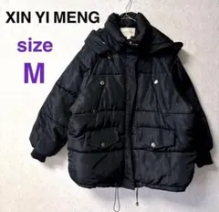 XIN YI MENG 中綿ジャケット★M 黒 フード付き