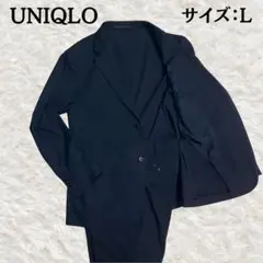 【24年】 UNIQLO 感動ジャケット パンツ セットアップ ネイビー L相当