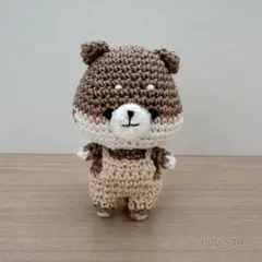 あみぐるみ　柴犬 らてしば × バニラサロペット 手のひらサイズ