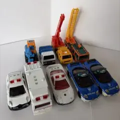 ミニカーはたらく車セット 9台 パトカー 消防車
