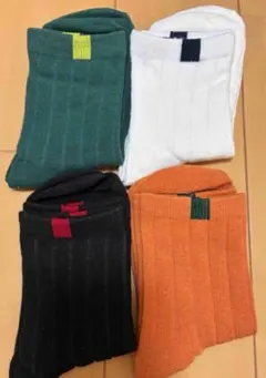 リブ編みソックス 4足セット カラー