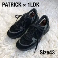 1LDK×PATRICKコラボスニーカー　毛長スエード　ブラック　パトリック
