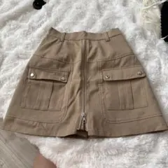 FREE’SMARTベージュ タイトスカート フロントジッパー