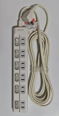 【新品未使用】朝日電気 ELPA LEDランプ スイッチ付タップ 3m 6個口